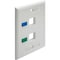 Tripp Lite Tripp Lite 2-Port Keystone Faceplate, Single Gang, ID Labels, White, TAA N042-001-WH - alternate 1